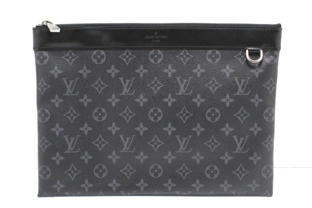 LOUIS VUITTON Pochette Discovery Clutch Bag Monogram Eclipse Black